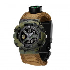 Часы Годинник наручний Patriot 005 Тризуб золото Camo Green Паракордовий ремінець Khaki + Коробка.